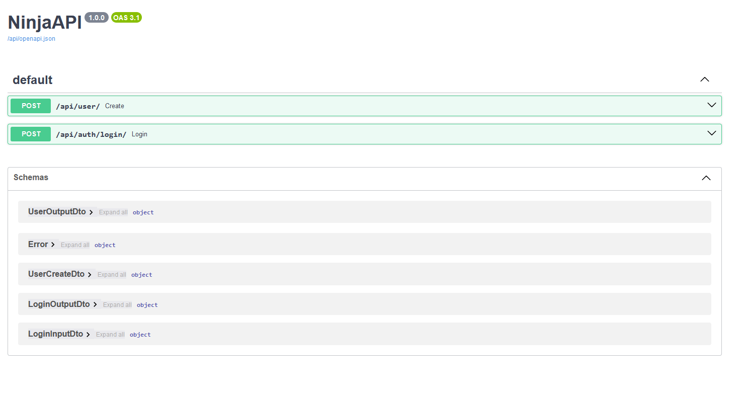 API Auth Django Ninja